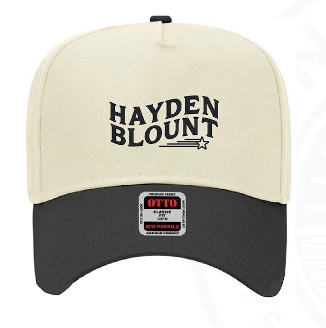 Otto Trucker Hat in Natural with Hayden Blount Name Logo